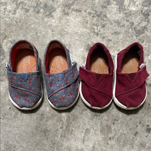 BUNDLE Toms Kids - Blue with Red and Burgundy